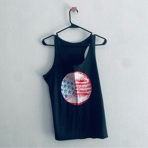 American gray baseball tank top